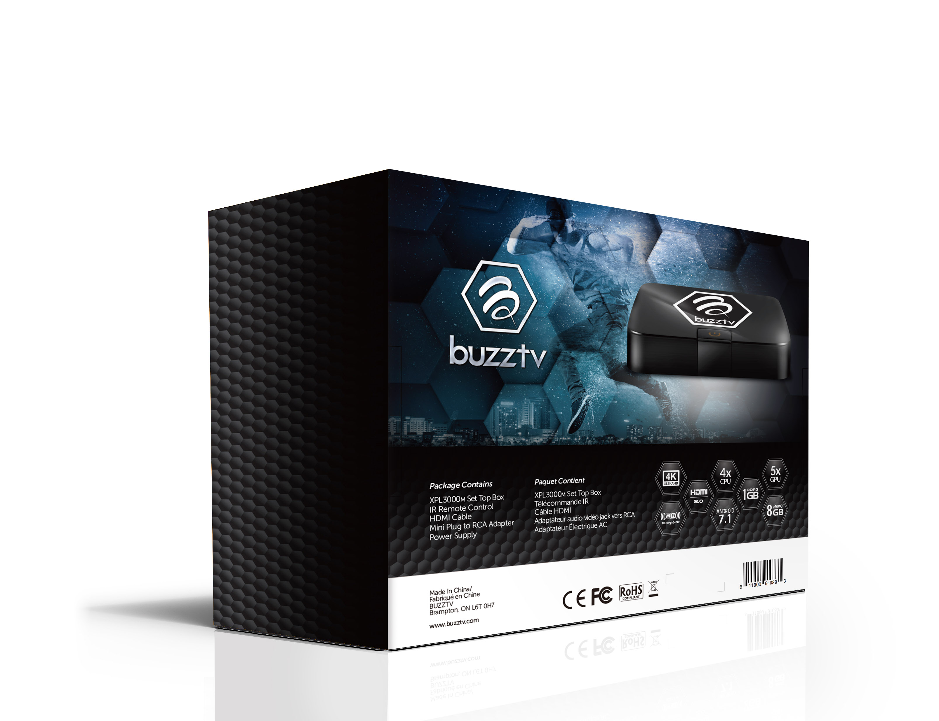BuzzTV XPL 3000M Basic Android IPTV OTT set-top HD 4K TV Box
